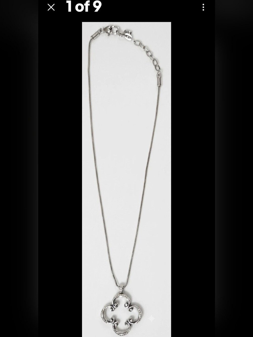 Brighton Toledo Mido Reversible Swarovski Crystal Quatrefoil Pendant Necklace